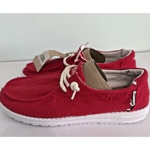 Hey Dude Shoes Womens Size 11 Wendy Boho Distressed Salsa RED NWT